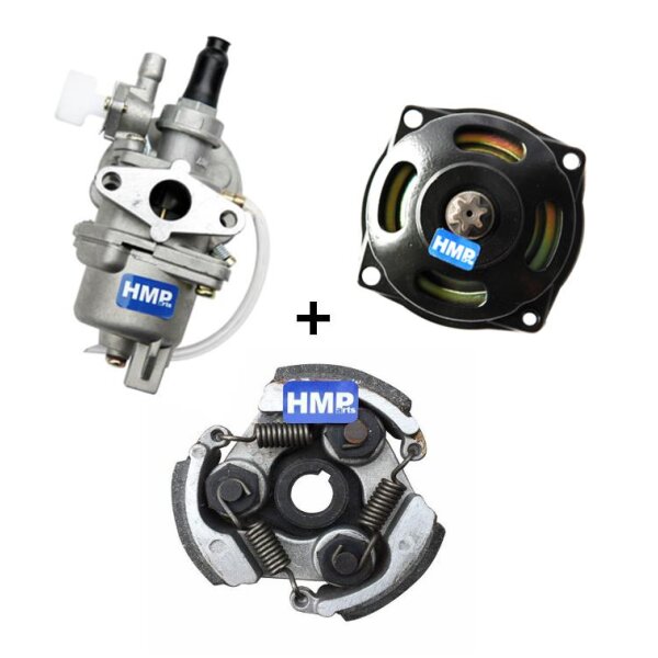 Vergaser 13mm mit Kupplungsglocke + Kupplung  2 Takt 47/49cc Pocket Bike HMParts