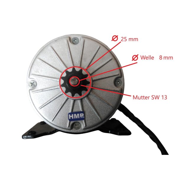 Zerodis Moteur électrique à aimant permanent - 12V 2750RPM - Pour vélo électrique et moto