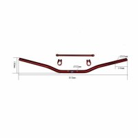 Alu Lenker Strebe eloxiert 810 mm Rot Typ 13 Pit Bike Dirt Bike Cross HMParts