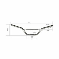 Lenker Alu mit Strebe 740 mm Silber Pit Bike Dirt Bike...