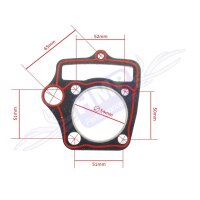 Zylinderkopfdichtung Ducar 125 ccm 54mm Dirtbike Pitbike Top End Dichtsatz HMParts