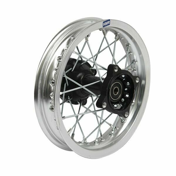 Alu Felge eloxiert 10 Zoll hinten silber 12 mm Typ2
