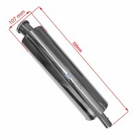 Endtopf chrom, Länge 525 mm, Anschluss Krümmer...