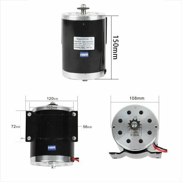 RC Elektro Motor 48V 1000W 3000RPM MY1020 + Controller 48V 1000W