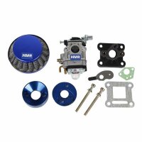 Vergaser Tuning Set 47 49 ccm 15 mm Blau Pocket Bike Mini Cross HMParts