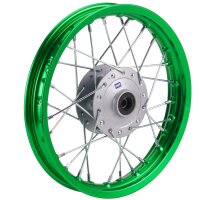 HMParts Pit Bike Dirt Bike Cross Alu Felge Eloxiert 12 Zoll vorne Grün