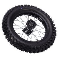 HMParts komplett Rad 1.85x14 90/100-14 schwarz (12 mm) Pit Dirt Bike Moto Cross