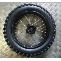 HMParts komplett Rad 1.85x14 90/100-14 schwarz (12 mm) Pit Dirt Bike Moto Cross