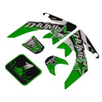 Aufkleber Sticker Set Thumb Grün Pitbike Dirtbike HMParts
