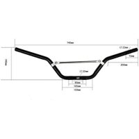 740 mm Alu Lenker Strebe Schwarz Pit Bike Dirt Bike Pocket Bike Cross HMParts