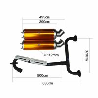 Auspuff Set Auspuffanlage 150-250 ccm Typ7 ATV Quad Bashan Jingling