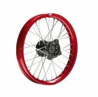 HMParts Alu Felge eloxiert 10 Zoll vorne rot 12 mm Typ2 Pit Dirt Bike Cross
