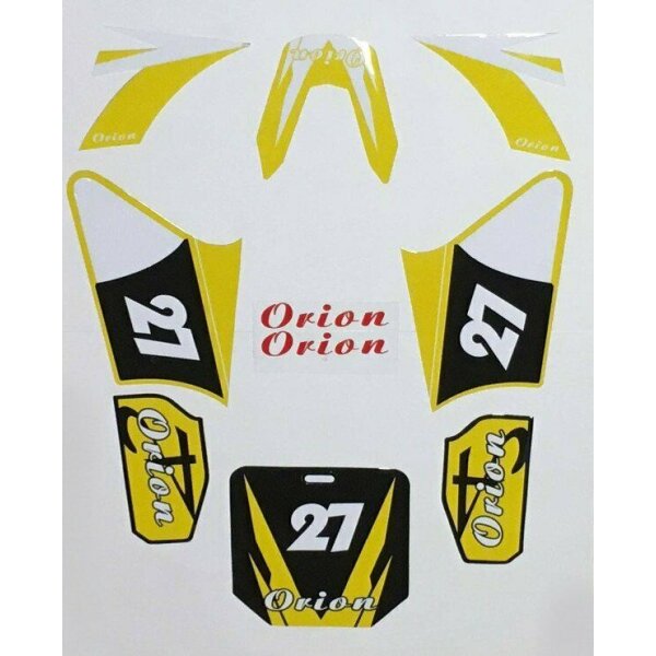 Aufkleber Sticker Set Orion gelb 4-Takt 50-125ccm Dirt Pit Bike