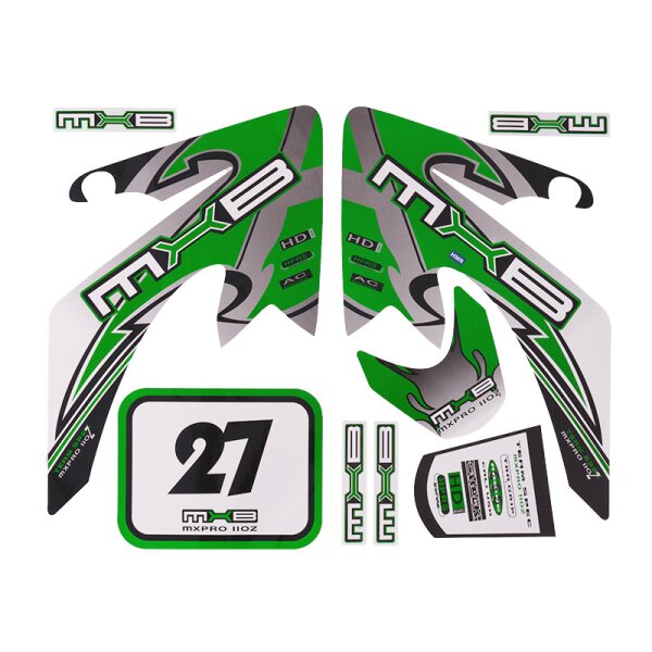 Aufkleber Set X - Grün Pit Bike Dirt Bike HMParts