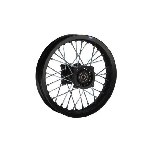 Alu Felge eloxiert 14 Zoll hinten schwarz Typ2, für 15 mm Achse