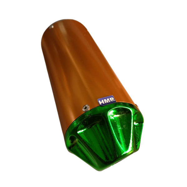 Auspuffendtopf Schalldämpfer ALU gold / grün Dirtbike Pitbike 50 - 150ccm