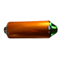 Auspuffendtopf Schalldämpfer ALU gold / grün Dirtbike Pitbike 50 - 150ccm