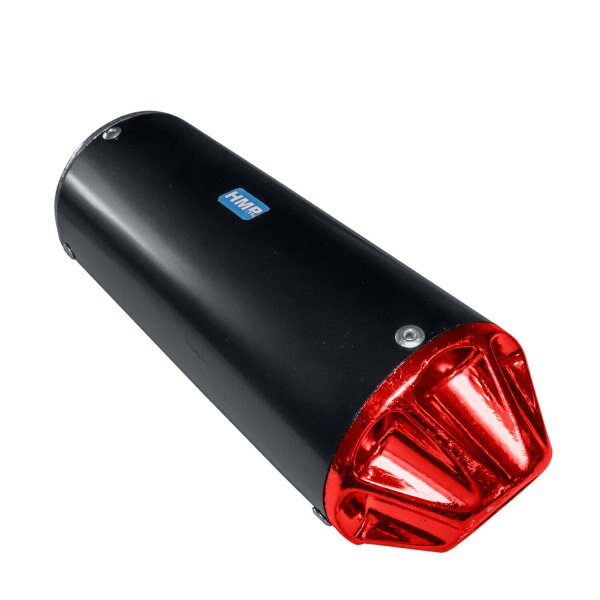 Performance Alu Auspuffendtopf neu schwarz / rot Dirt Bike Pit Bike