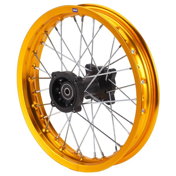 Alu Felge eloxiert 14 Zoll hinten gold 15 mm Typ2 Pit Dirt Bike Cross