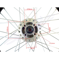 HMParts Pit Bike Dirt Bike Moto Cross ALU-Felge eloxiert 19 Zoll vorne Silber