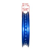 HMParts Felgenring Felge Alu blau 1.85x14 Zoll 32H Dirt Pit Bike Motocross