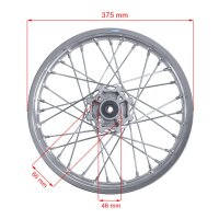 HMParts Alu Felge 14 Zoll vorne Silber XB Typ3 15mm Dirt Pit Bike Moto Cross