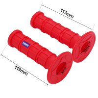 Griffgummi Lenkergummi Set 22 / 24 mm für Lenker mit Drehgasgriff Rot ATV Quad HMParts