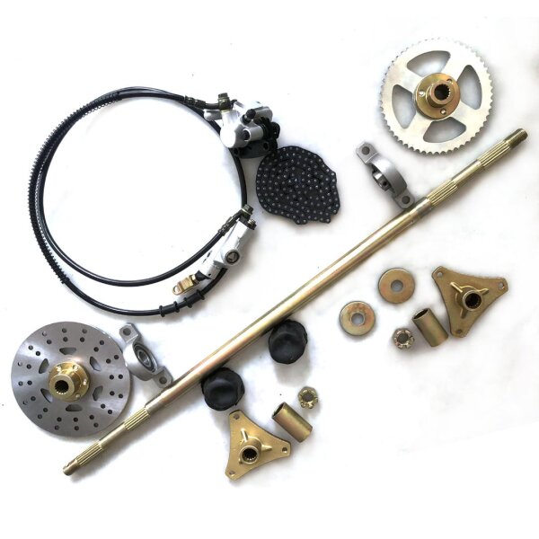 Hinterachse Set 740mm mit Bremse Kettenrad etc. ATV  Quad Eigenbau HMParts
