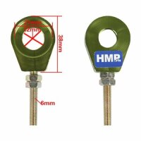 Kettenspanner Typ11 15mm  - Grün  Dirt Bike Pit Bike  Cross Orion  HMParts