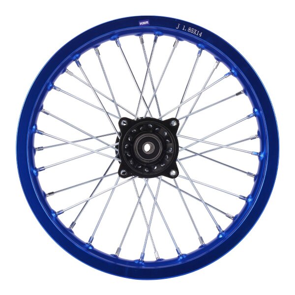 Alu Felge eloxiert 14 Zoll hinten blau 12 mm Typ 2