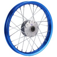 Alu Felge Eloxiert 14 Zoll vorne Blau 12 mm Achse Pit Bike Dirt Bike Cross - HMParts