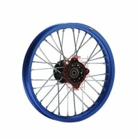 Alu Felge eloxiert 14 Zoll vorne blau 15 mm Typ2 Pit Dirt Bike Cross