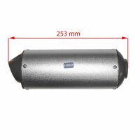Auspuff Endtopf Silber, Aufnahme 28mm, 110-150ccm Performance