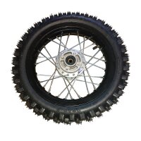 Alu Felgen SET Eloxiert 12 / 12 Zoll Schwarz Dirtbike Cross Pitbike 4-Takt