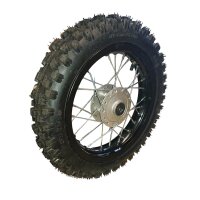 Alu Felgen SET Eloxiert 12 / 12 Zoll Schwarz Dirtbike Cross Pitbike 4-Takt