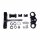 Gabelbrücken Set Typ 7 schwarz 200mm UP Side Down Alu Dirt Bike Pit Bike HMParts