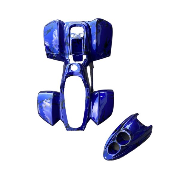 Plastik Set HMP Spider Style blau schwarz Quad ATV Kinderquad 50 - 125cm
