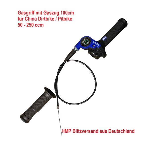 Gasgriff Set 22mm RAYANA mit Gaszug Kompass China Dirtbike Pitbike 50 - 250 ccm