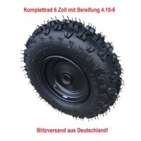 Komplettrad Felge 6 Zoll vorne schwarz mit Reifen 4.10-6 ATV Kinderquad