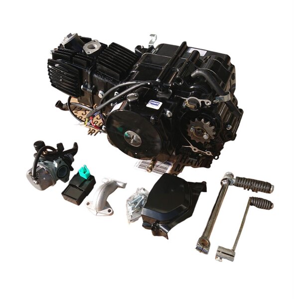 Motor Set 125 ccm 10234 Kupplung Kickstart & E-Start schwarz Dirtbike Pitbike