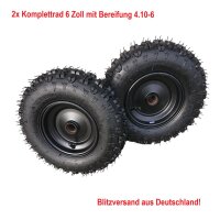 Komplettrad 2x Felge 6 Zoll vorne schwarz mit Reifen...