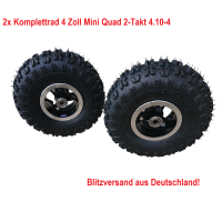 Komplettrad 2x Reifen Felge Schlauch 4.10-4 Mini ATV Quad...