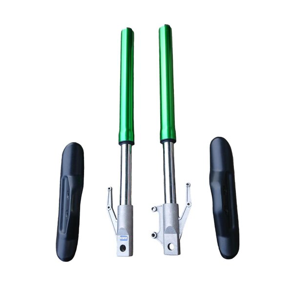 Standrohr Set Upside Down grün 510mm Dirt Bike Pocket Cross Dirtbike 2-Takt 50ccm
