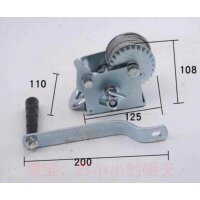 Seilwinde verzinkt 800 LBS 363 Kg mit Kurbel 200mm Jagd Boot Autotrailer