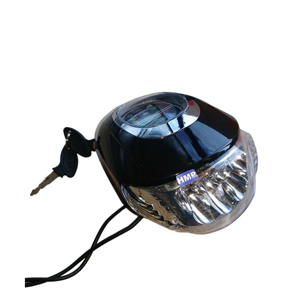 Scheinwerfer Cockpit mit Zündschloss Akkuanzeige Hupe 60V T2 Citycoco E-Scooter