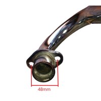 Auspuffkrümmer zweiflutig verchromt, Länge 620 mm, 4-Takt 50-150ccm