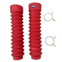 Motorrad Faltenbalg Satz 200x30 Staubkappen Gummi Manschetten rot universal
