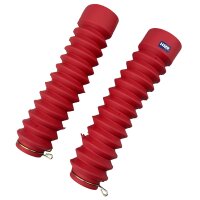 Motorrad Faltenbalg Satz 200x30 Staubkappen Gummi Manschetten rot universal