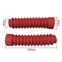 Motorrad Faltenbalg Satz 200x30 Staubkappen Gummi Manschetten rot universal