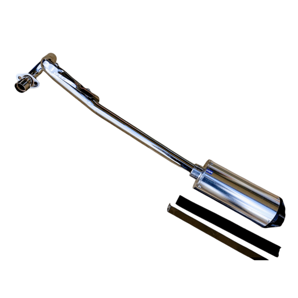 Auspuff Set Auspuffanlage Alu Topf 50 - 150 ccm 4-Takt silber Dirtbike Pitbike